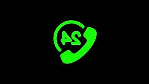 24 hour time phone rotating 3d icon 4k animation, call looping with alpha c.. Видео 313476223