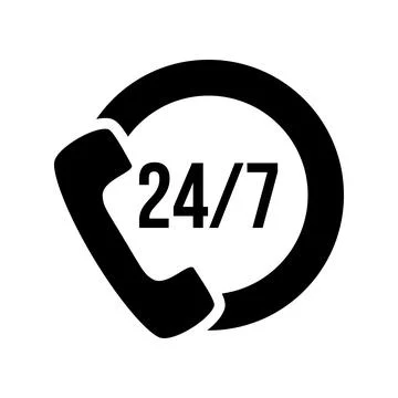 24 hours 7 days call center support icon vector template illustration design Stock Illustration