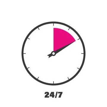 24 hours 7 days in week order execution or service icon イラスト素材