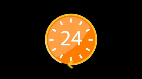 24 hours animation icon. Stock Footage 127481955