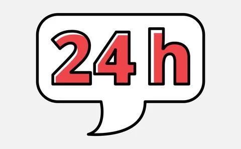 24 hours bubble sign vector illustration on white background. Stock Illustration