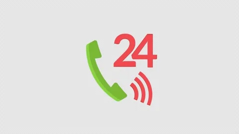 24 Hours Call Support Icon Motion Graphics Animation With Alpha Channel Stock Footage 270123747