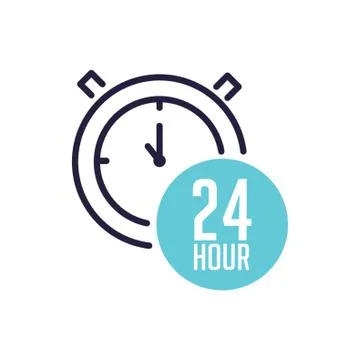 24 hours clock icon Stock Illustration