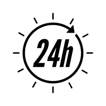 24 hours clock sign icon. Stock-Illustration