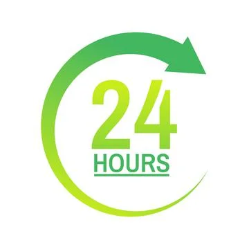24 hours a day icon. Stock Illustration