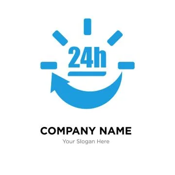 24 hours delivery company logo design template Stock Illustration