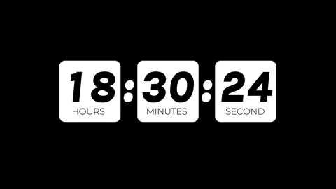 24 Hours Digital Countdown Timer Animation Stock Footage 312968354