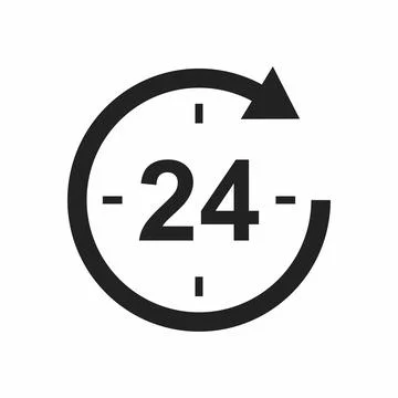 24 hours flat style vector icon Stock Illustration