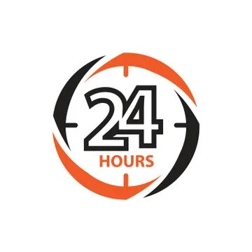 24 hours icon Illustrazione stock