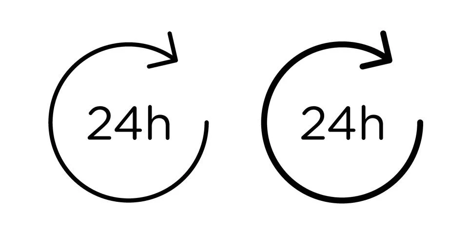 24 hours icon illustration vector, icon set for apps Stock Illustration
