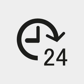 24 hours icon  stock vector illustration flat design 스톡 일러스트
