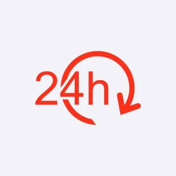 24 hours icon stock vector illustration flat design Stock-Illustration