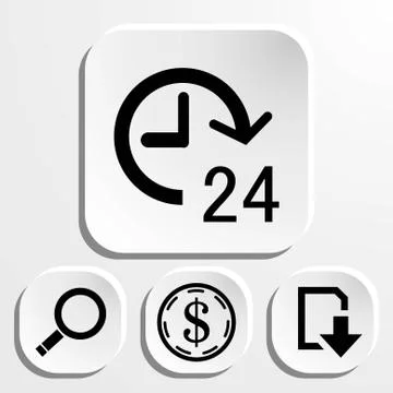 24 hours icon  stock vector illustration flat design Stock Illustration