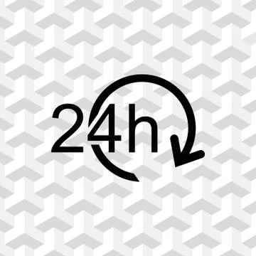 24 hours icon stock vector illustration flat design Ilustração Stock