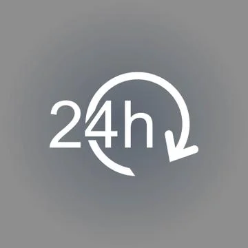 24 hours icon stock vector illustration flat design 스톡 일러스트