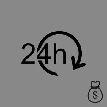 24 hours icon stock vector illustration flat design Stock Illustration