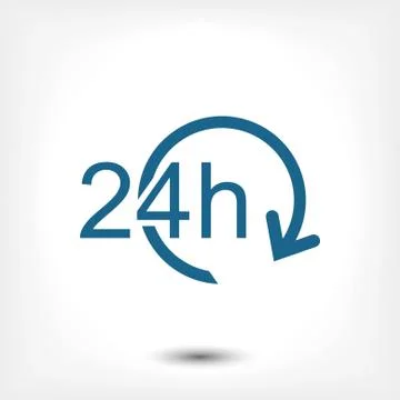24 hours icon stock vector illustration flat design Ilustración de archivo