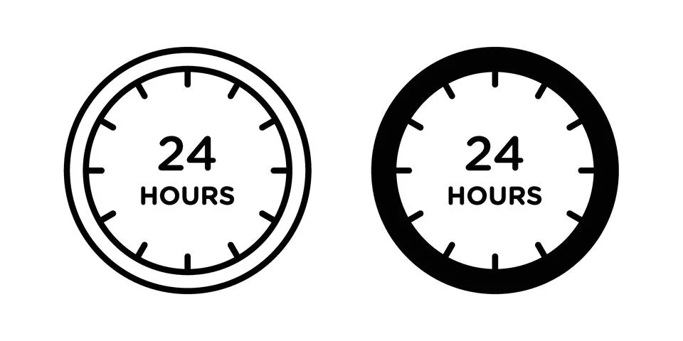24 hours icon vector design illustrations Stock Illustration