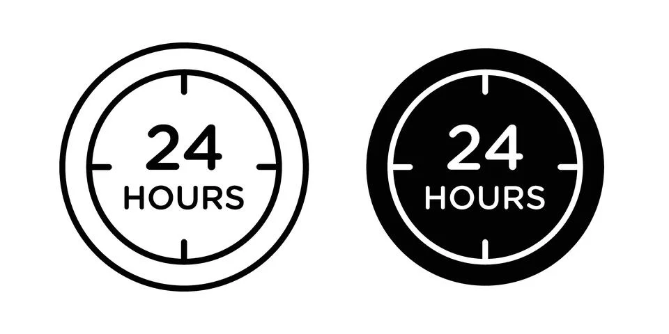 24 hours icon vector design. EPS10 Stock Illustration