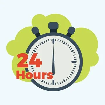 24 Hours icon vector illustration. Support service concept Stock Illustration