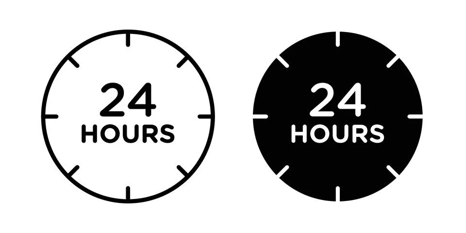 24 hours icon vector, illustration icon set Stock Illustration