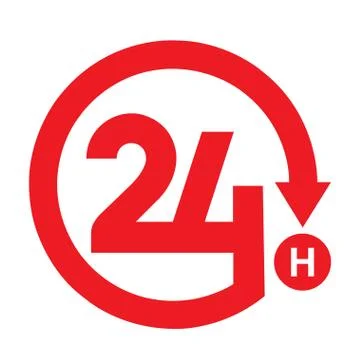 24 hours Stock Illustration