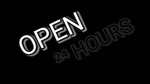 24 hours open sign 스톡 동영상 220316384