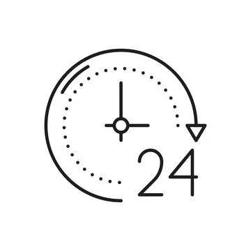 24 hours order execution or delivery service icon Stock Illustration