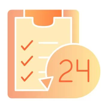 24 hours paper flat icon. Twenty four available color icons in trendy flat style Stock-Illustration