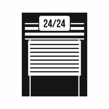 24 hours parking icon, simple style Ilustración de archivo