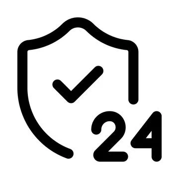 24 hours protection icon. Editable line icon. Professional and modern outli.. Stock Illustration