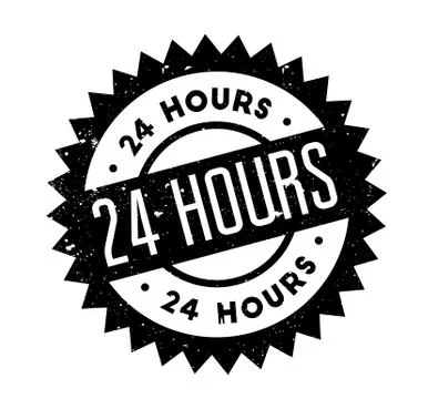 24 Hours rubber stamp Stock-Illustration