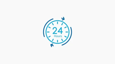 24 Hours Service Animation Stock Footage 330242232