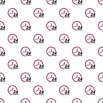 24 hours service availability full time pattern design Stock Illustration