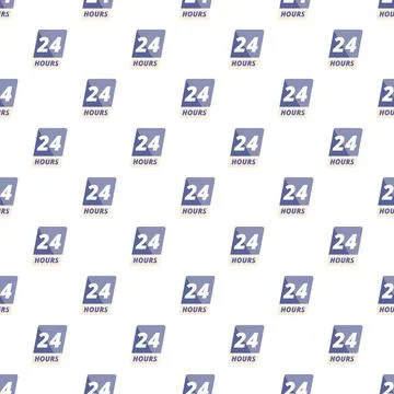 24 hours service icon background seamless pattern 스톡 일러스트