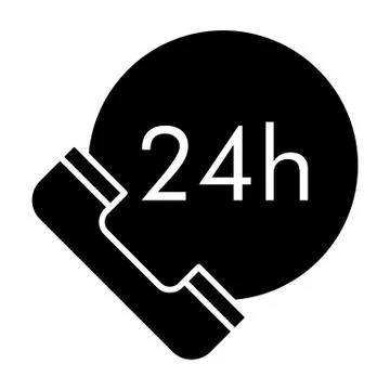24 hours service solid icon. 24 hours delivery vector illustration isolated on 库存插图