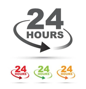 24 hours set Stock Illustration