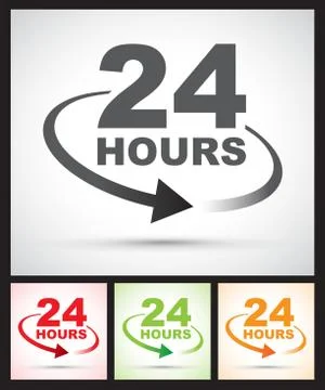 24 hours set Stock Illustration