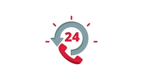 24 Hours support icon animation Stock Footage 141977325
