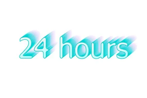 24 hours. Surround the phrase in the text figure. round the clock work. Vecto Stock Illustration