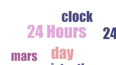24 Hours Tag Cloud Animated On White Background Stock Footage 107228781
