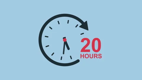 24 Hours Time Animated Concept 2d animation with alpha matte Stock Footage 335607941