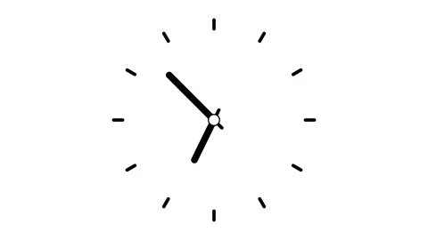 24 hours time clock face animation on white background Stock Footage 313310183
