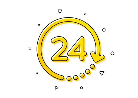 24 hours time icon. Clock sign. Watch. Vector Stock Illustration