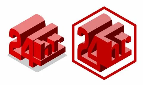 24 hours vector icon Stock Illustration