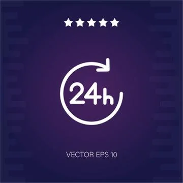 24 hours vector icon Stock Illustration