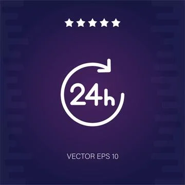 24 hours vector icon Stock Illustration