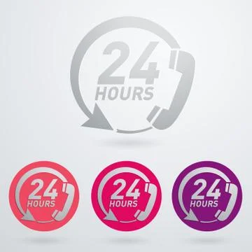 24 hours vector Stock Illustration
