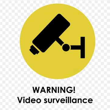 24 hours video surveillance. Vector video surveillance sign with the inscript Stock Illustration