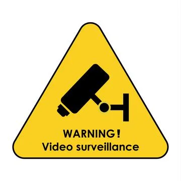 24 hours video surveillance. Vector video surveillance sign with the inscript Stock Illustration